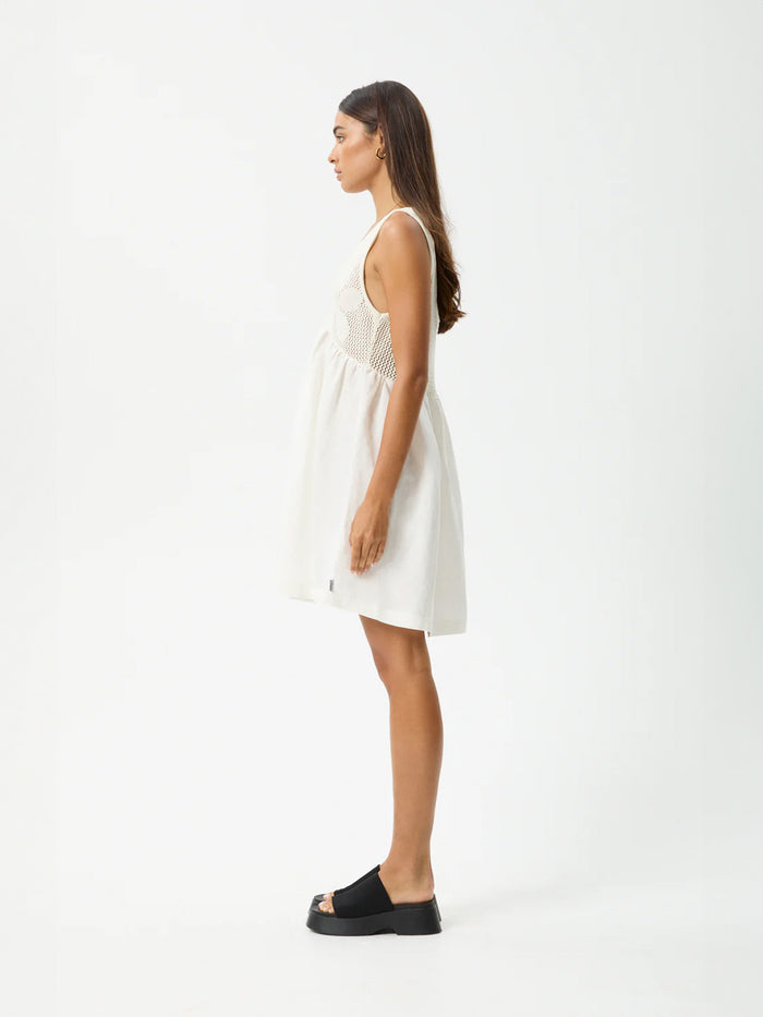 Dakota - Hemp Mini Dress | White-Image 3