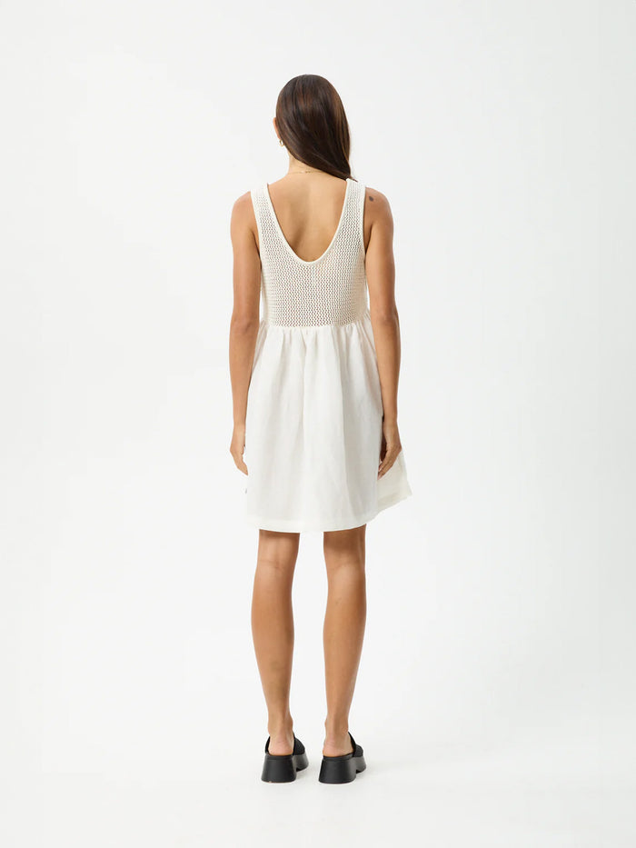 Dakota - Hemp Mini Dress | White-Image 4