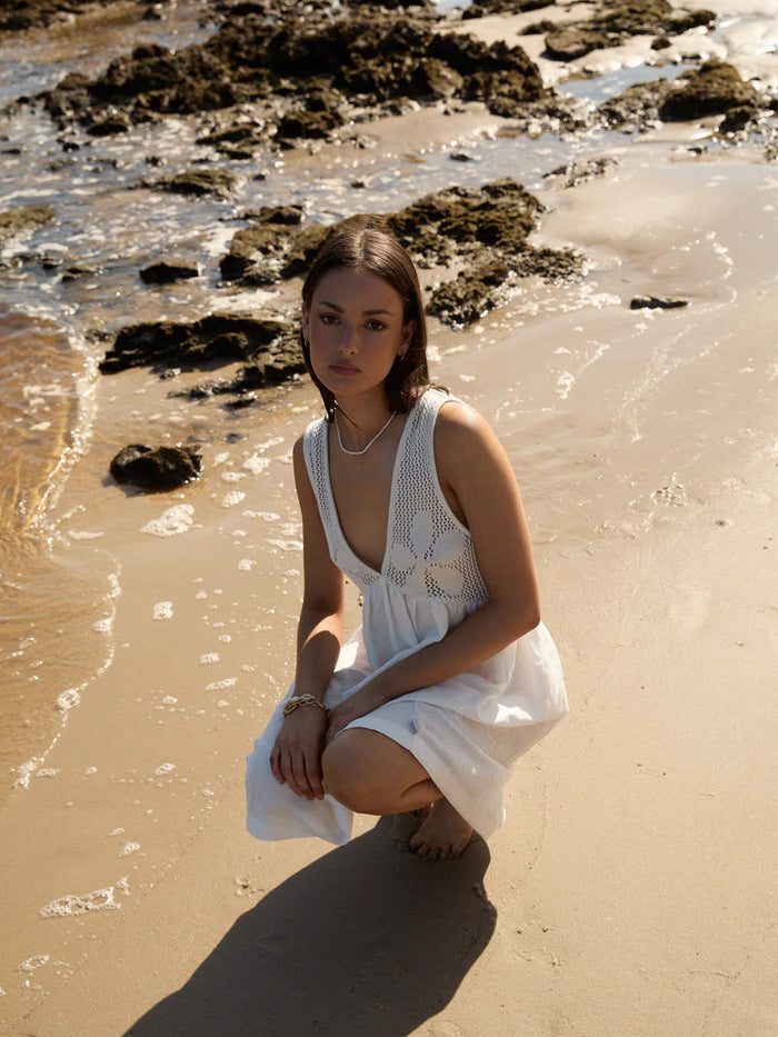 Dakota - Hemp Mini Dress | White-Image 5