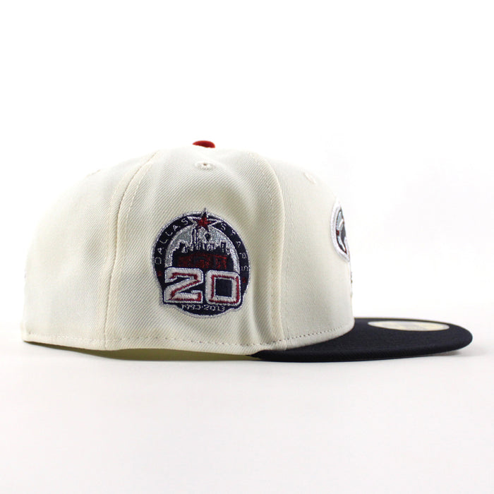 Dallas Stars 20 years New Era 59Fifty Fitted Hat (Chrome White Navy Gray Under Brim)