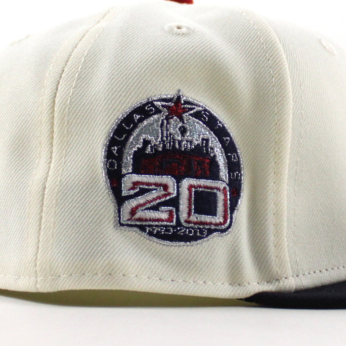 Dallas Stars 20 years New Era 59Fifty Fitted Hat (Chrome White Navy Gray Under Brim)