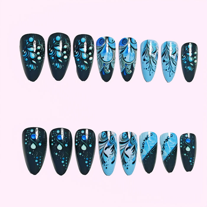 Dark Night Blues Art Pattern