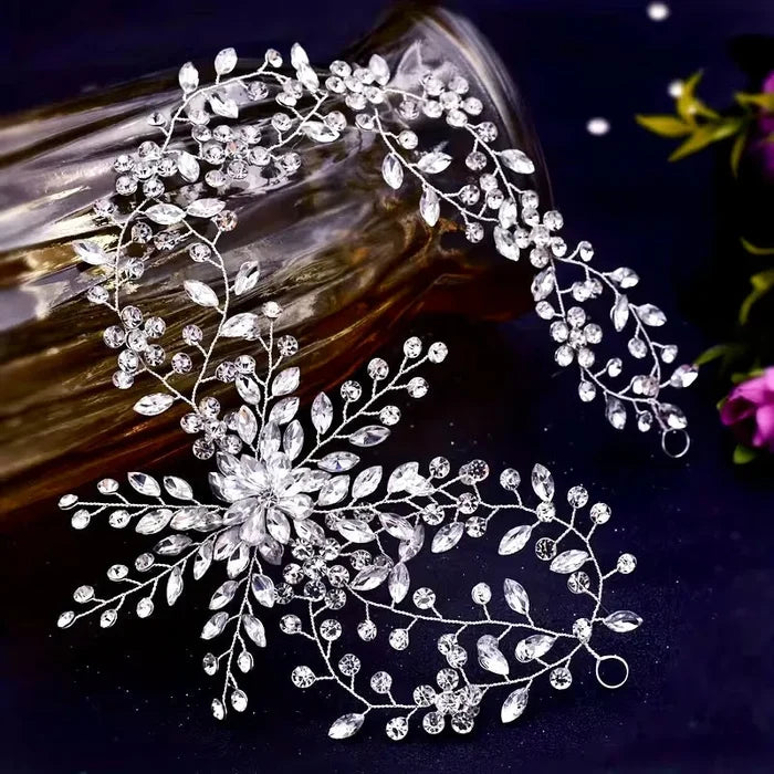 Silver Crystal Bridal Headdress | Elegant Wedding Hairpiece