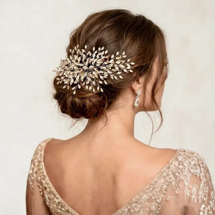Elegant Crystal Bridal Hair Comb – Modern Wedding Hair Accessory
