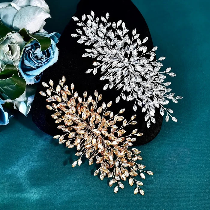 Elegant Crystal Bridal Hair Comb – Modern Wedding Hair Accessory