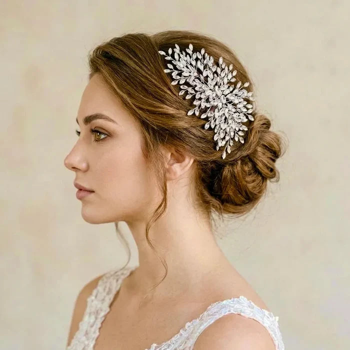 Delly - Crystal Bridal Hair Accessory - Silver & Gold