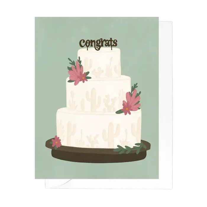 Desert Wedding Cake Greeting Card