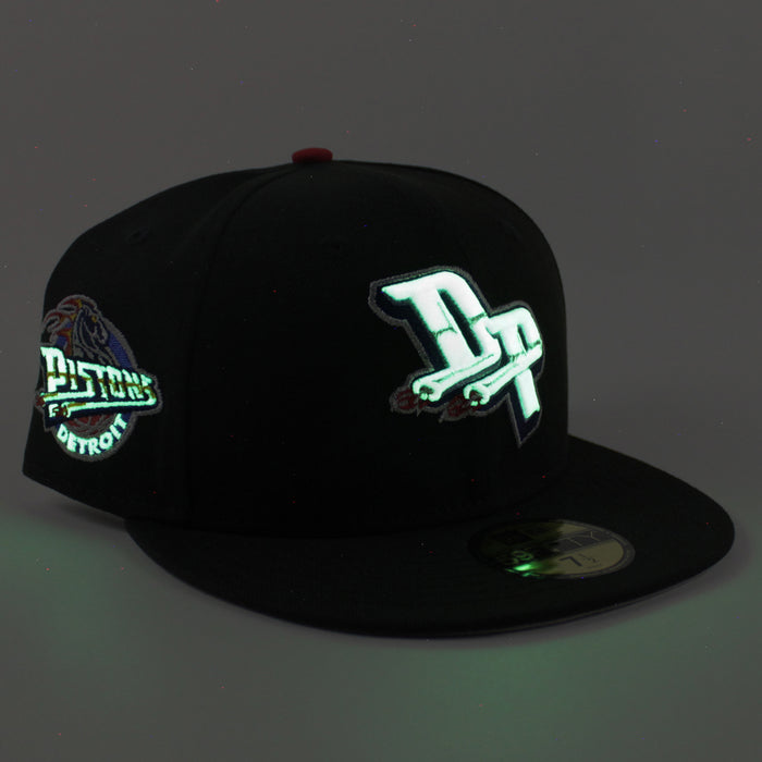 Detroit Pistons Pistons Patch New Era 59Fifty Fitted Hat (Black Gray Under Brim)