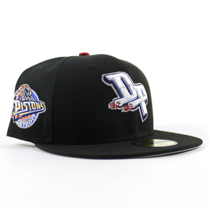 Detroit Pistons Pistons Patch New Era 59Fifty Fitted Hat (Black Gray Under Brim)