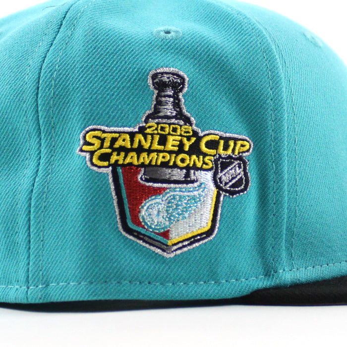 Detroit Red Wings 2008 Stanley Cup New Era 59Fifty Fitted Hat (Teal Black Gray Under brim)