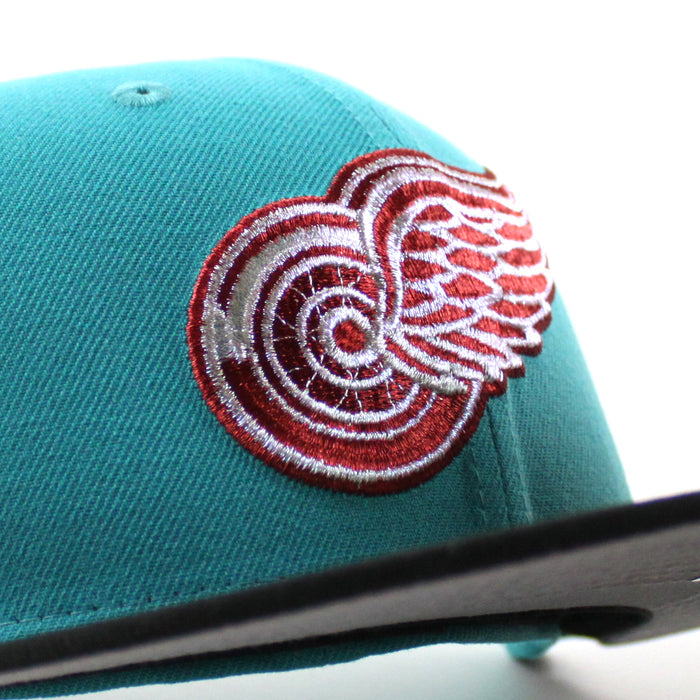 Detroit Red Wings 2008 Stanley Cup New Era 59Fifty Fitted Hat (Teal Black Gray Under brim)