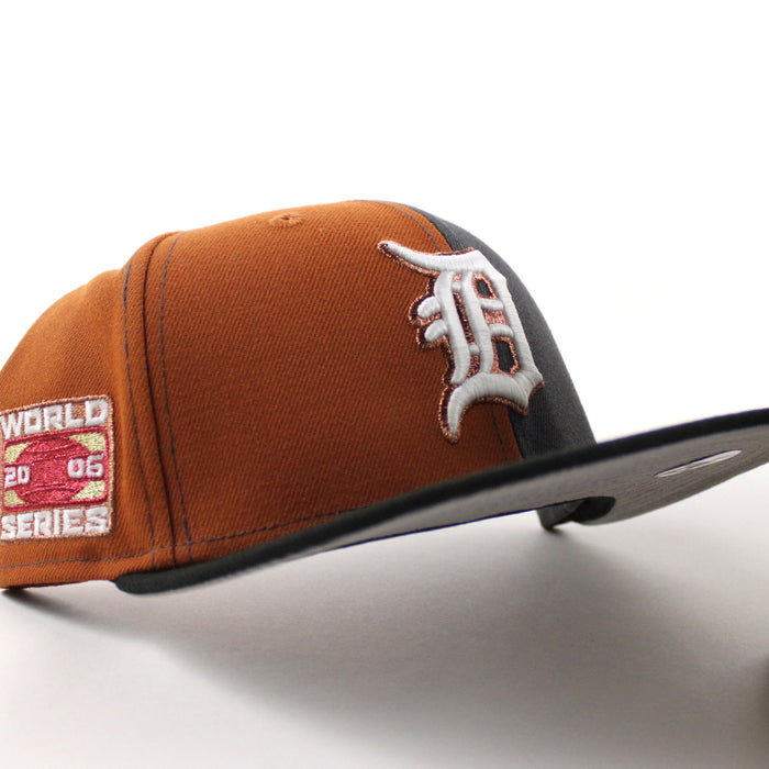 Detroit Tigers 2006 World Series New Era 59Fifty Fitted Hat (Rust Orange Graphite Gray Black Gray Under Brim)