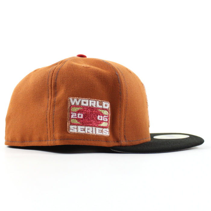 Detroit Tigers 2006 World Series New Era 59Fifty Fitted Hat (Rust Orange Graphite Gray Black Gray Under Brim)