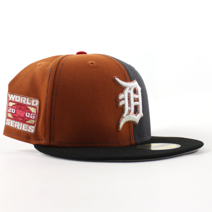 Detroit Tigers 2006 World Series New Era 59Fifty Fitted Hat (Rust Orange Graphite Gray Black Gray Under Brim)