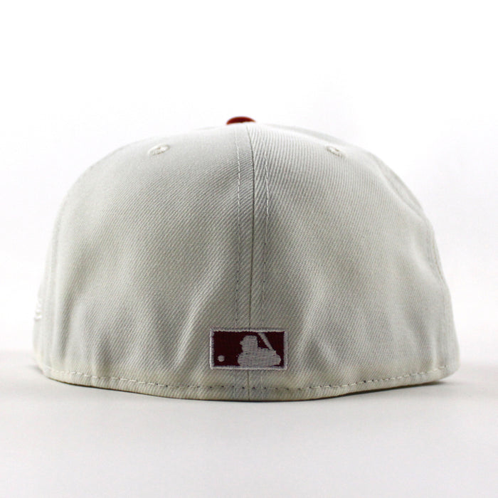 Detroit Tigers Tiger Patch New Era 59Fifty Fitted Hat (Chrome White Scarlet Red Gray Under Brim)