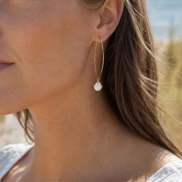 Dipped Pearl Earrings-Gold
