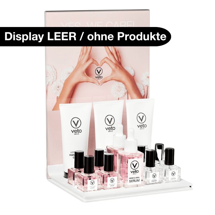 Display mit Rückenschild leer