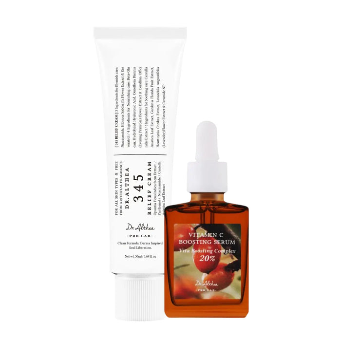 DR ALTHEA 345 Relief Cream &  Vitamin C Boosting Serum SET - DOKAN