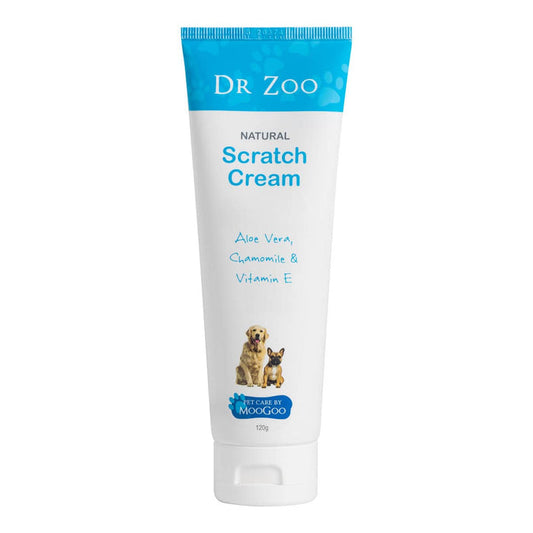 Dr Zoo Natural Scratch Cream tube on a white background
