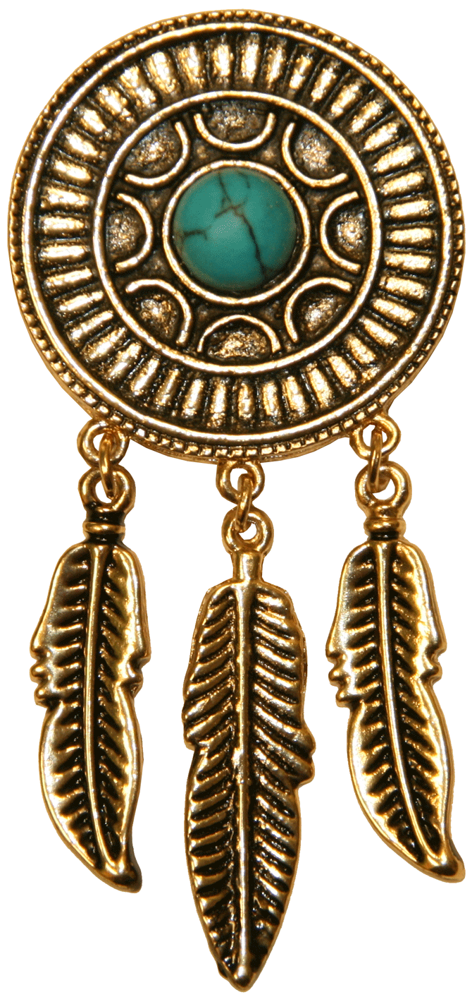 Gold fairy hair hook with floral detailing and textured finish, front view