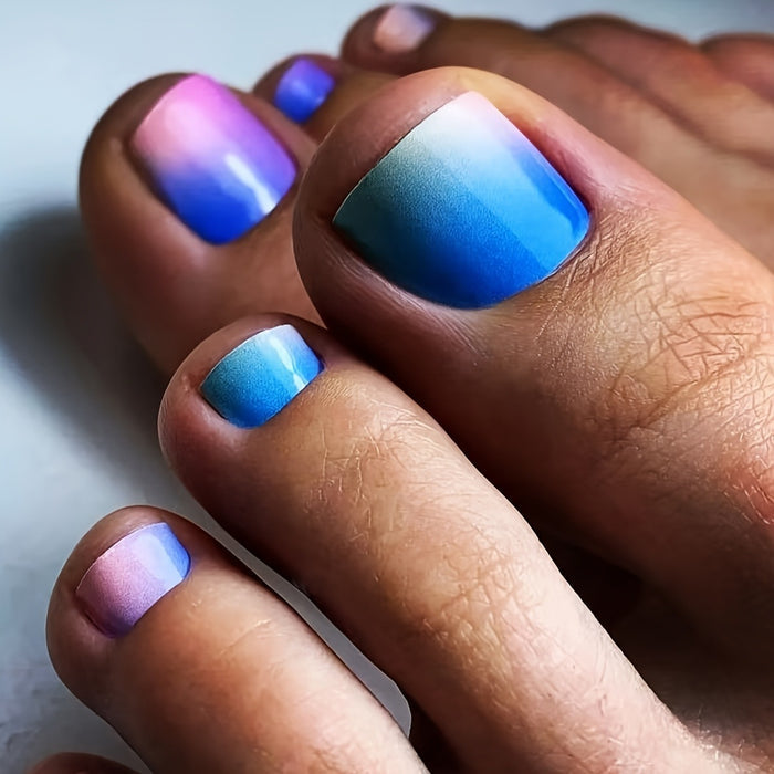 Dream two-tone ombre toenails