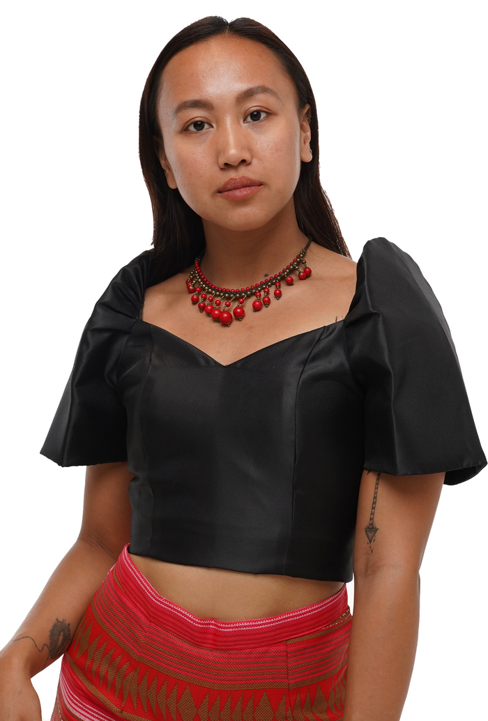 Black  Filipiniana Top