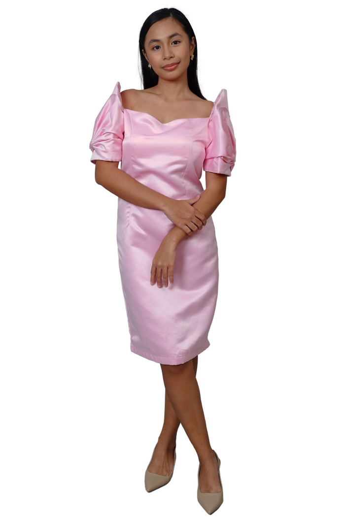 Pink Modern Filipiniana Dress