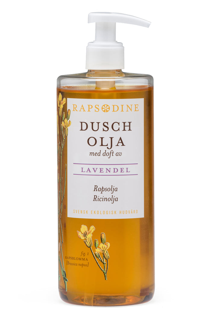 Svensk, ekologisk och vegansk duscholja, 500 ml från Rapsodine