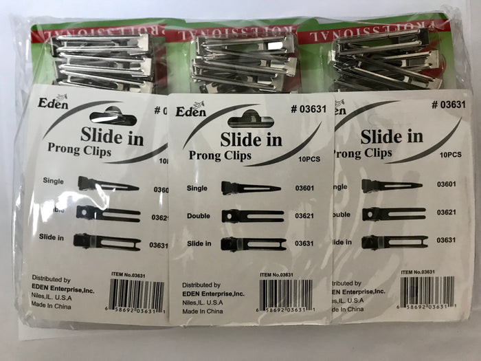 Eden Slide In Prong Clips - Dozen #03631 - Palms Fashion Inc.