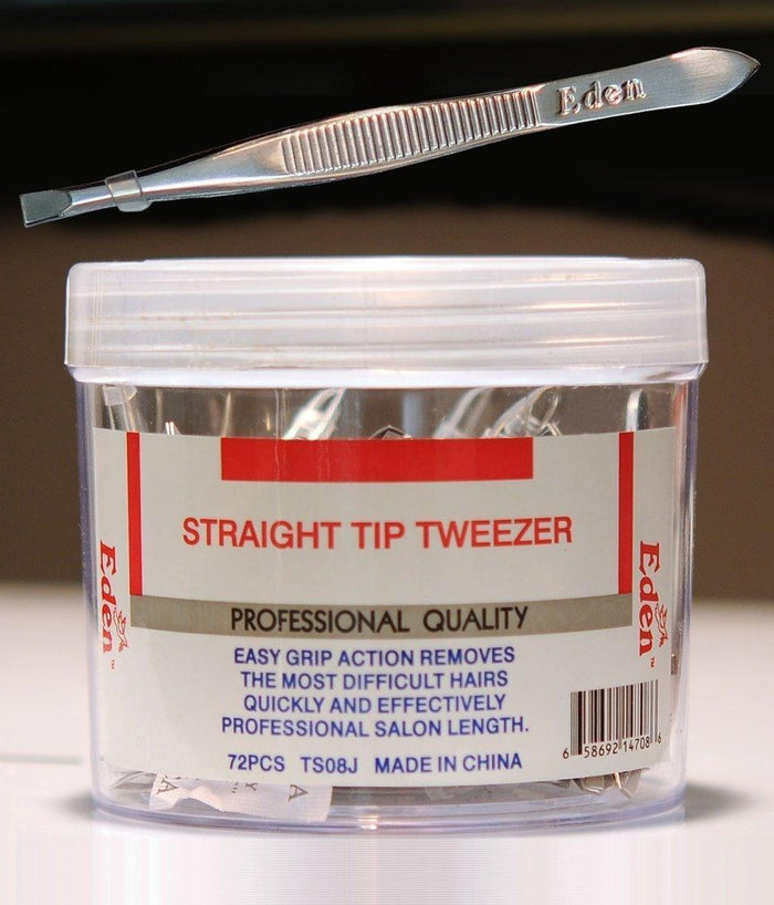 EDEN STAINLESS STEEL TWEEZER 72PCS - JAR - Palms Fashion Inc.