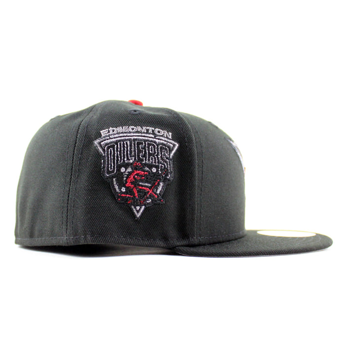 Edmonton Oilers EDMOIL Patch New Era 59Fifty Fitted Hat (Black Gray Under brim)