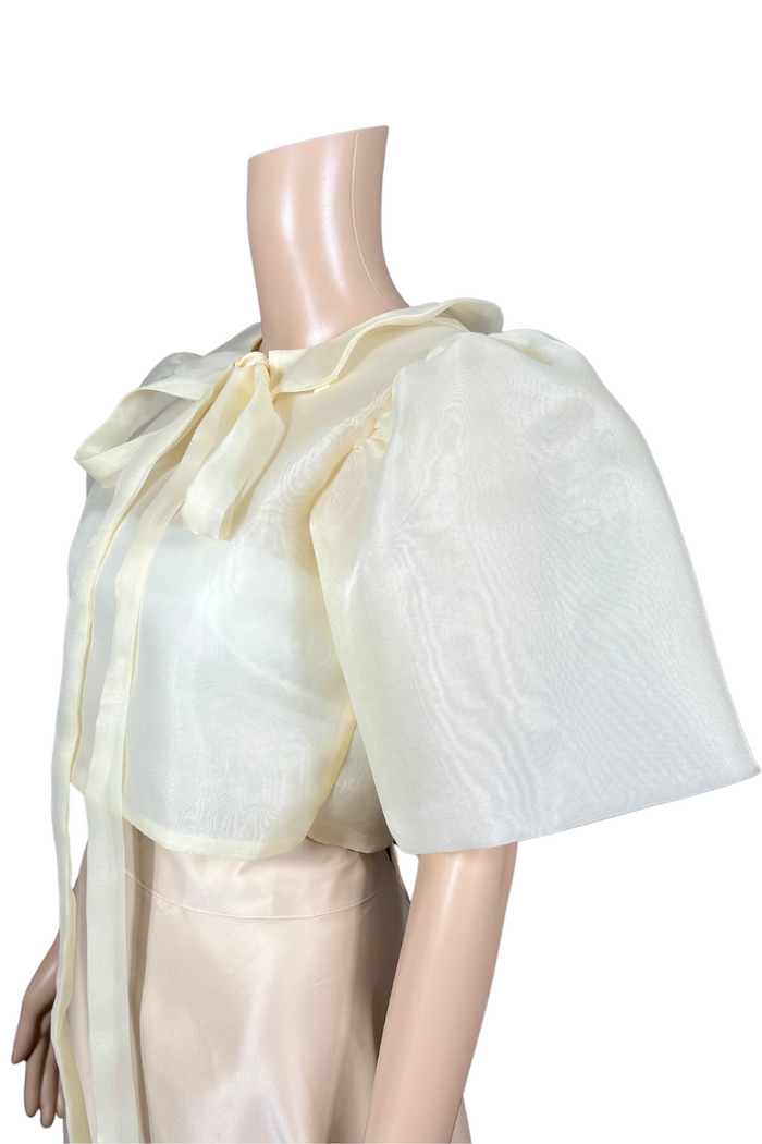 Light Beige Kimona with Modern Puff Sleeve for Women