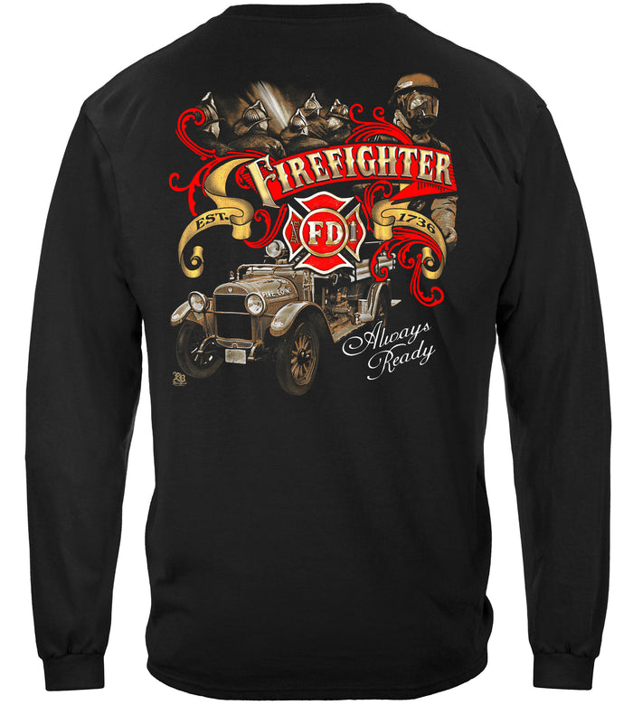 Firefighter long sleeve shirt fire department IAFF fire rescue first responder apparel