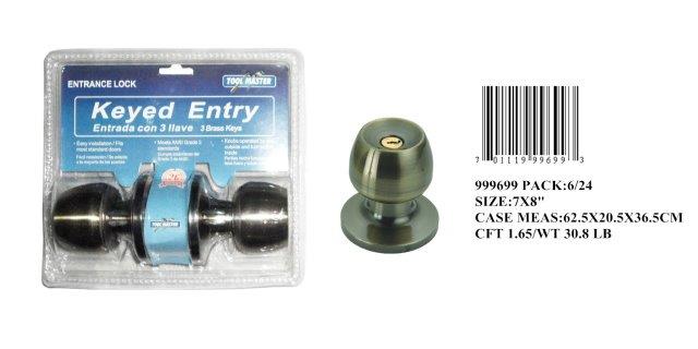ENTRY DOOR LOCK+3 KEYS ANTI-COPPER COL