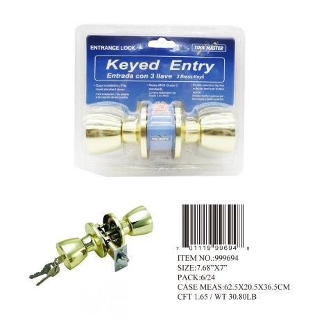 ENTRY DOOR LOCK+3 KEYS GOLD COL