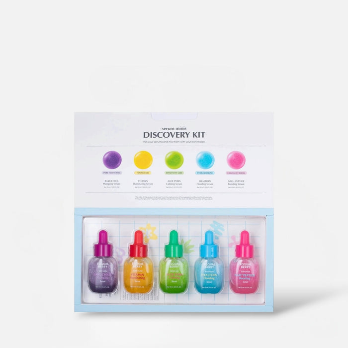 Eqqualberry 5 Mini Serums Discovery Set (10ml x 5) مجموعة إيكوالبيري لاكتشاف 5 سيرومات صغيرة - Princess Cosmetics Qatar