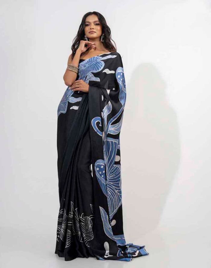 ETHNIC FUSION PRINTED BATIK INSPIRED SILK SAREE