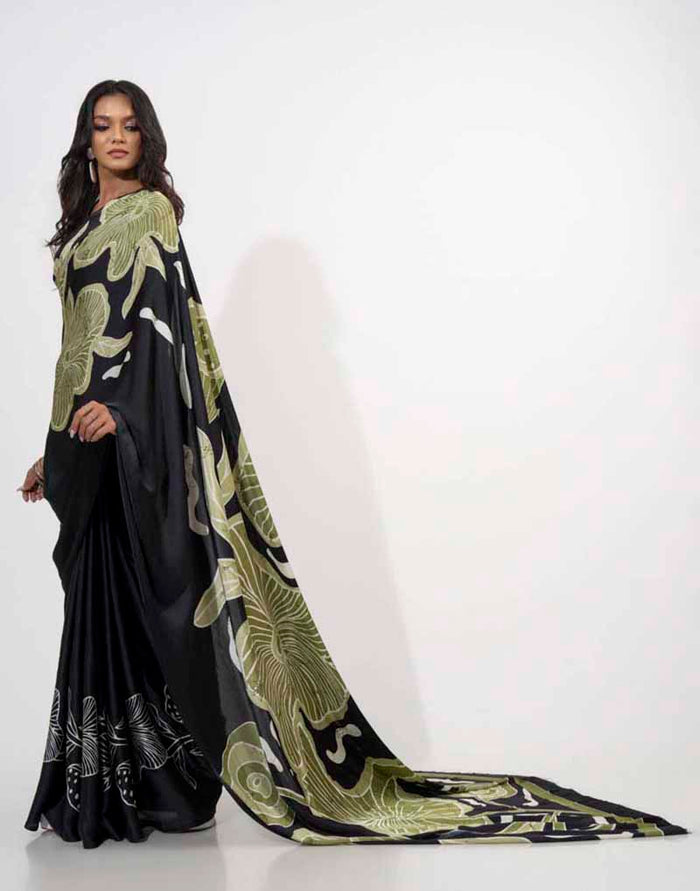 ETHNIC FUSION PRINTED BATIK INSPIRED SILK SAREE