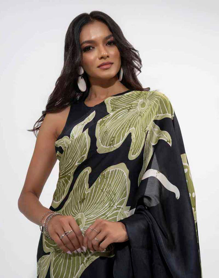 ETHNIC FUSION PRINTED BATIK INSPIRED SILK SAREE