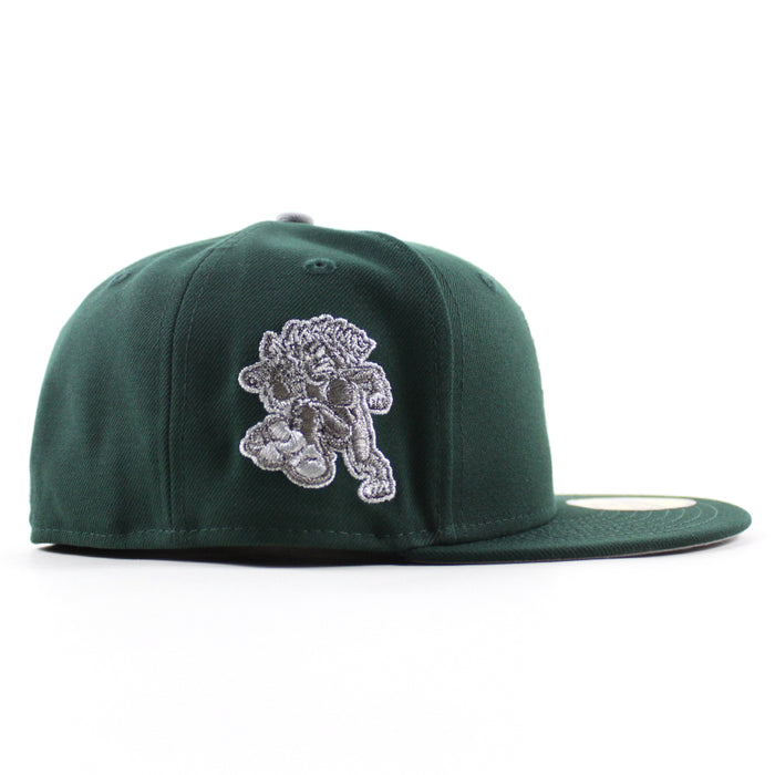 Eugene Emeralds North West League Ape Patch  New Era 59Fifty Fitted Hat (Dark Green Gray Under Brim)