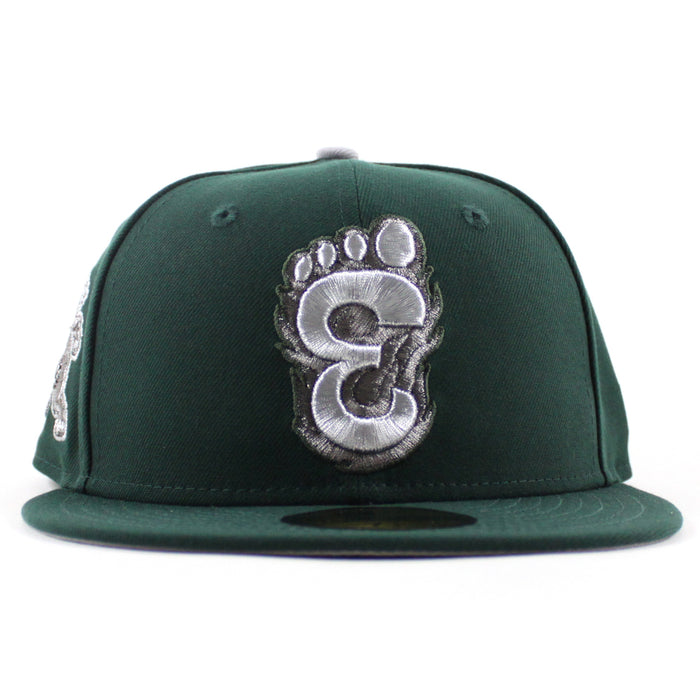 Eugene Emeralds North West League Ape Patch  New Era 59Fifty Fitted Hat (Dark Green Gray Under Brim)