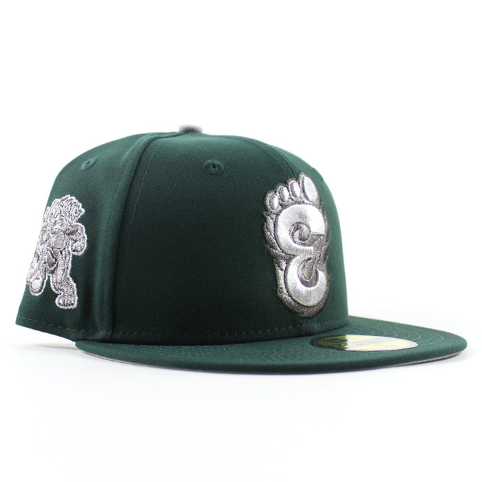 Eugene Emeralds North West League Ape Patch  New Era 59Fifty Fitted Hat (Dark Green Gray Under Brim)