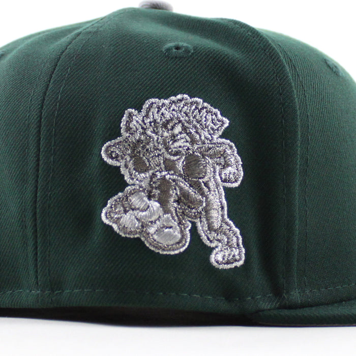 Eugene Emeralds North West League Ape Patch  New Era 59Fifty Fitted Hat (Dark Green Gray Under Brim)