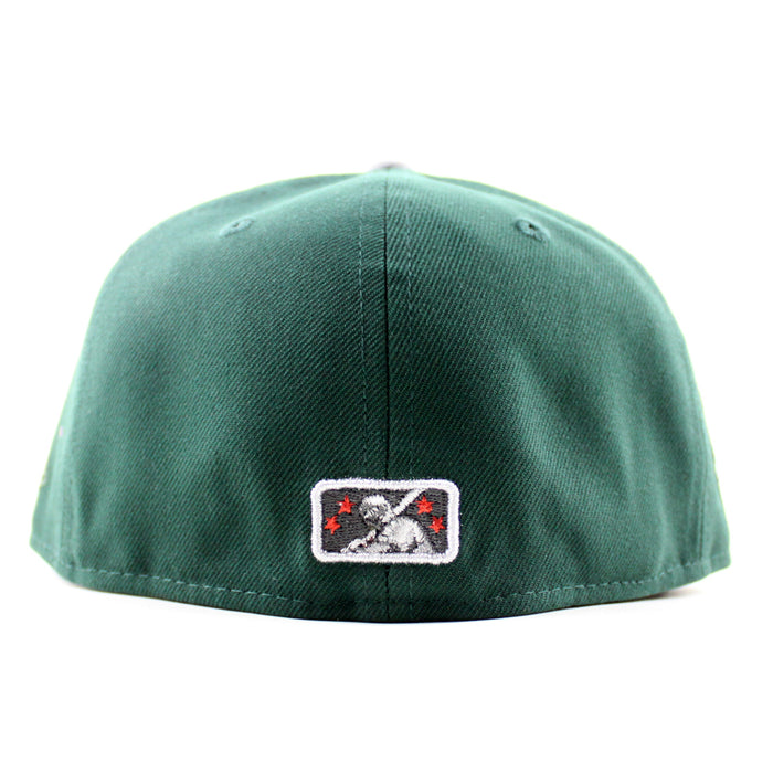 Eugene Emeralds North West League Ape Patch  New Era 59Fifty Fitted Hat (Dark Green Gray Under Brim)