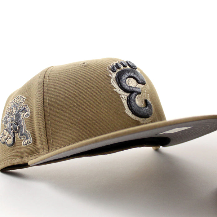 Eugene Emeralds North West League Ape Patch  New Era 59Fifty Fitted Hat (Khaki Gray Under Brim)