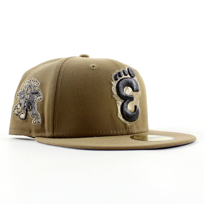 Eugene Emeralds North West League Ape Patch  New Era 59Fifty Fitted Hat (Khaki Gray Under Brim)