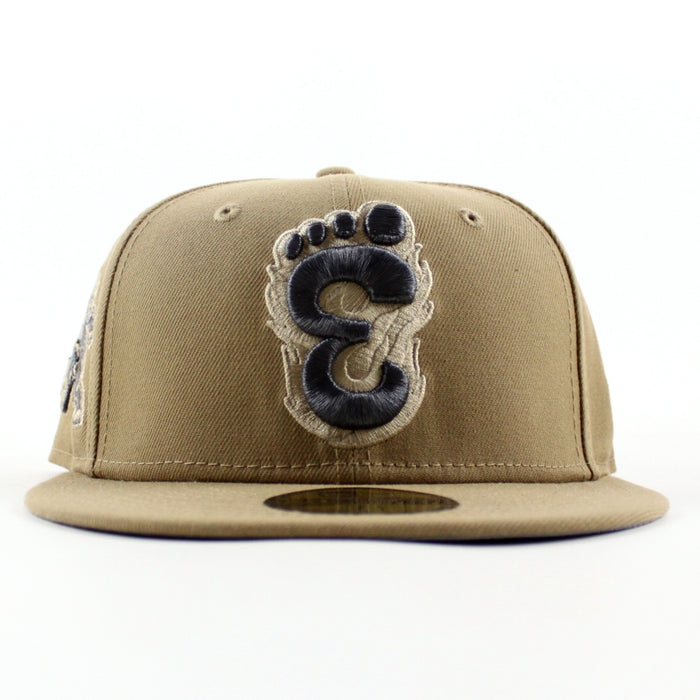 Eugene Emeralds North West League Ape Patch  New Era 59Fifty Fitted Hat (Khaki Gray Under Brim)