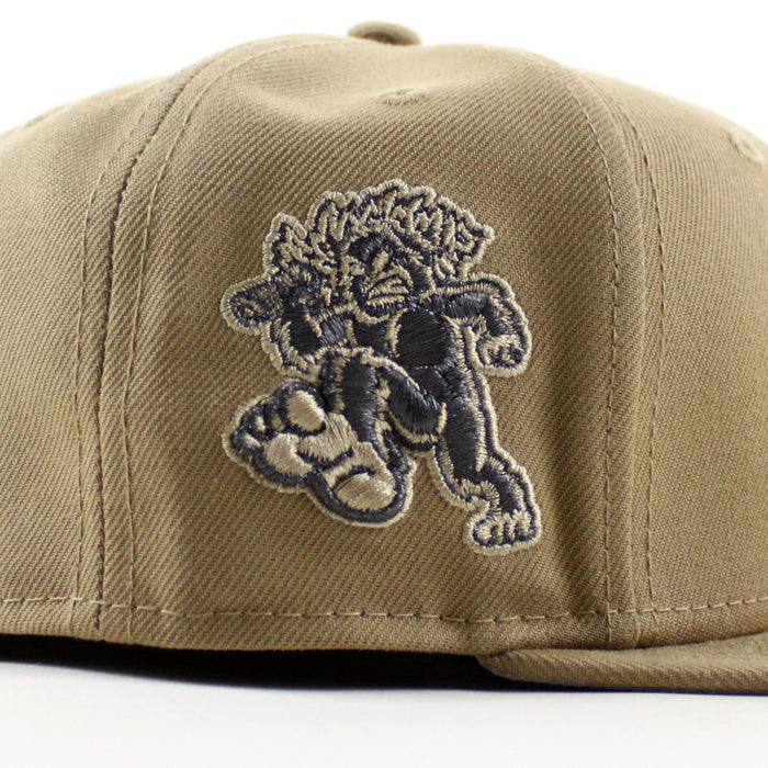 Eugene Emeralds North West League Ape Patch  New Era 59Fifty Fitted Hat (Khaki Gray Under Brim)