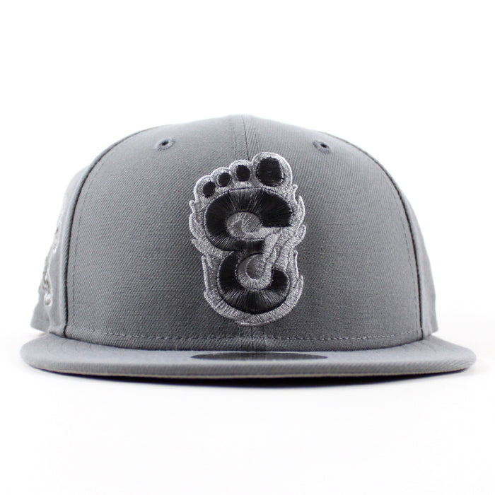 Eugene Emeralds North West League Ape Patch  New Era 59Fifty Fitted Hat (Storm Gray Gray Under Brim)