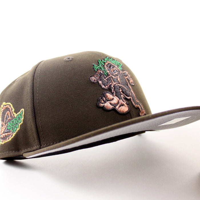 Eugene Emeralds North West League Ape Patch New Era 59Fifty Fitted Hat (Walnut Brown Gray Under Brim)